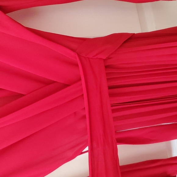 Lady in Red Pleated Dress, Size XL - Picture 6 of 15